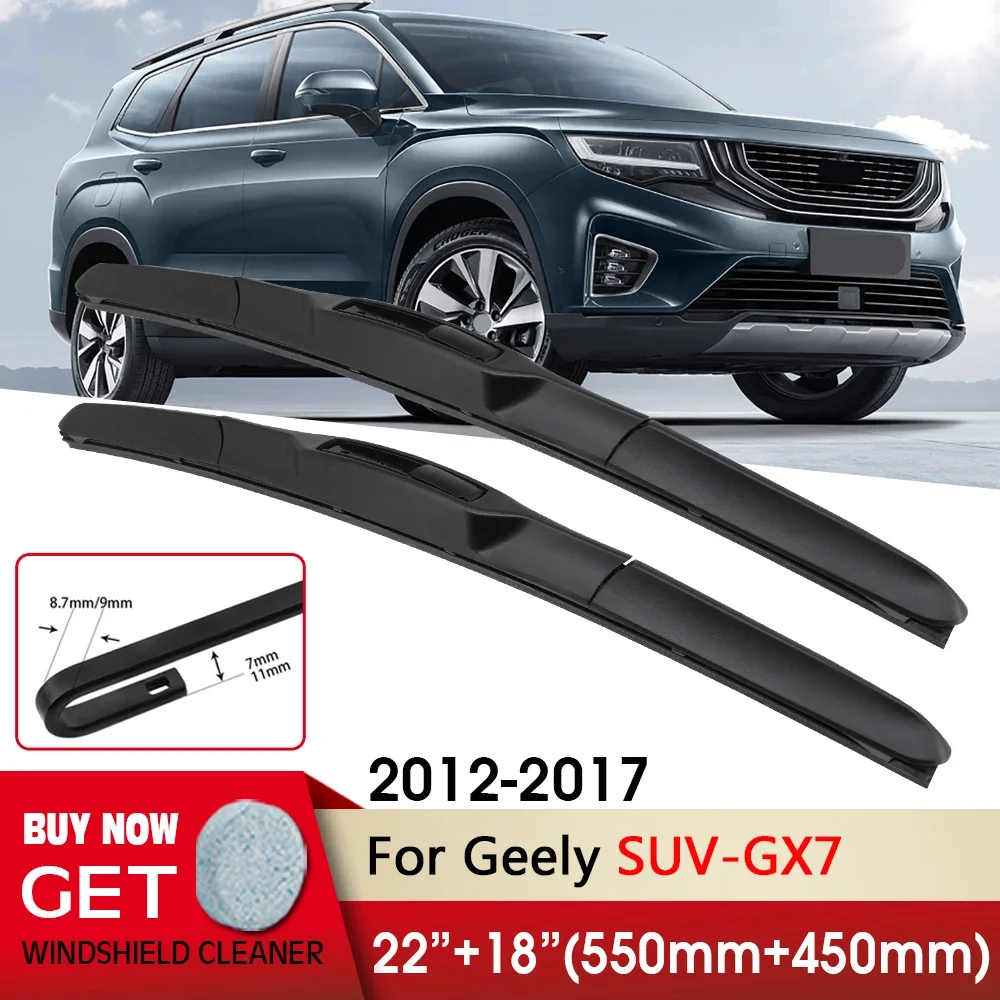 

Car Wiper RHD & LHD Front Wiper Blade 22"+18" For Geely SUV-GX7 2012-2017 Fit U Hook Arm Windshield Windscreen Front Window