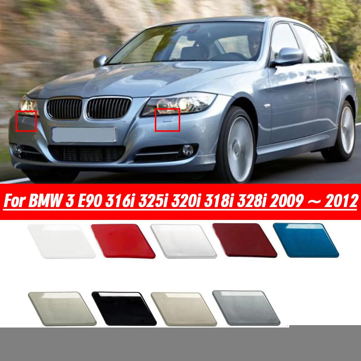 

Bumper Headlight Washer Cover For BMW 3 E90 316i 325i 320i 318i 328i 2009 ~ 2012