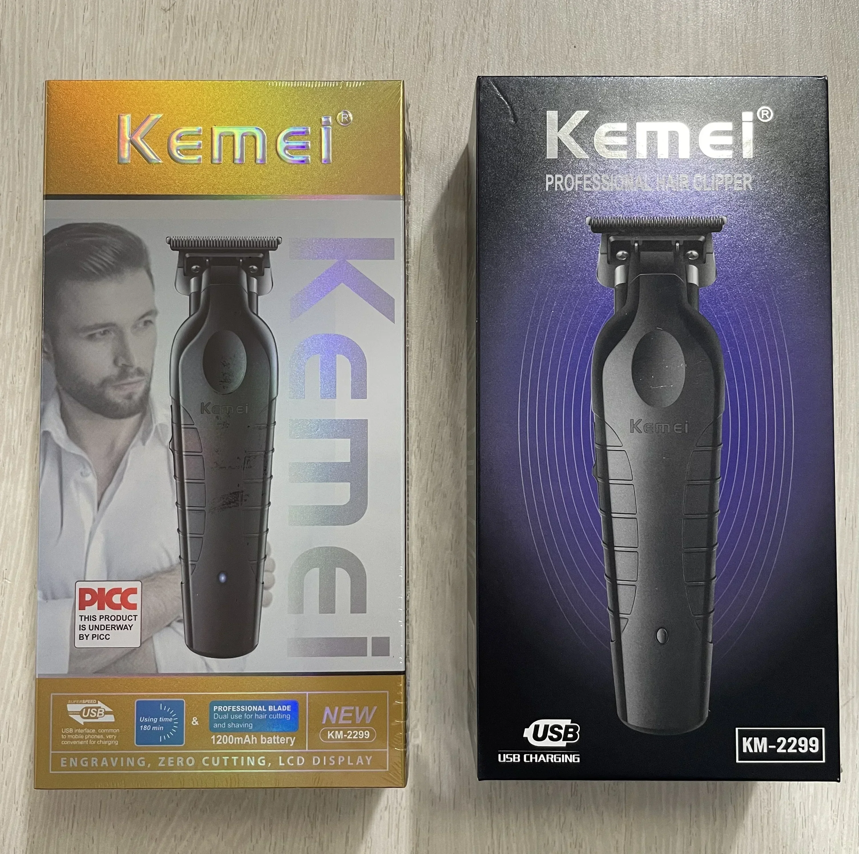 Kemei KM-2299 Barber Akku-Haarschneidemaschine 0 mm Zero Gapped Carving Clipper Professionelle elektrische Finish-Schneidemaschine für Männer – Detail 1