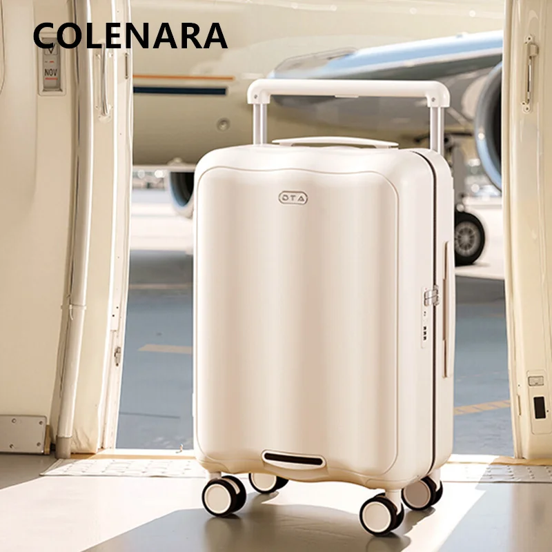 COLENARA High Quality Suitcase Zipper Boarding Case Women's Trolley Case ABS+PC Boarding Case 20