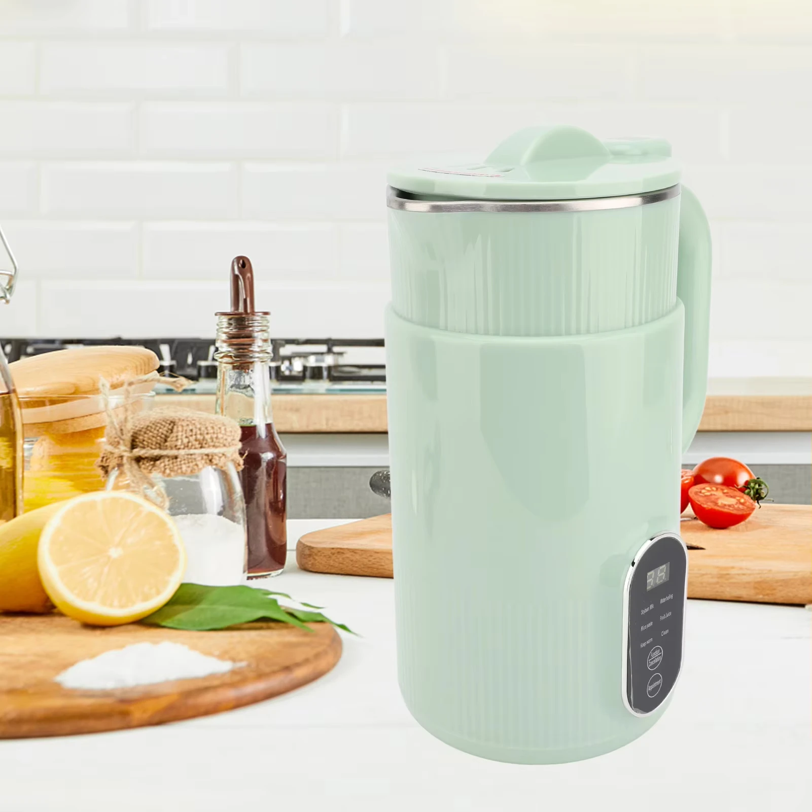 صانع حليب الصويا الكهربائية الفولاذ المقاوم للصدأ X على شكل شفرات منخفضة الضوضاء لوحة اللمس الذكية ماكينة تصنيع حليب فول الصويا 110 فولت/220 فولت