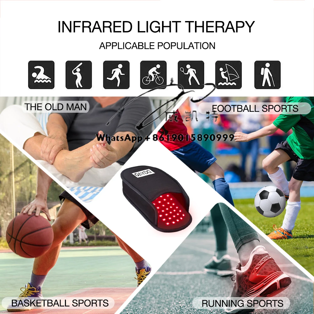 DGYAO 880 nm LED-Rotlichttherapie-Schuhe, Zwei-Modus-Knöchelbehandlung, Hausschuhe mit 1 Pad, US-Stecker, Fußschmerzlinderung