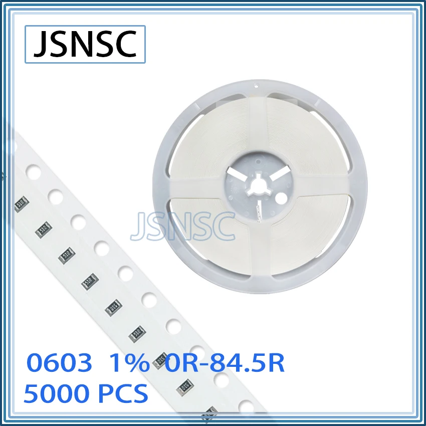 Jsnsc 0603 F 1% 5000Pcs 0r-84.5r Chip Smd 1608 Weerstand 56r 62r 68r 75r 82r 10.7r 11r 11.3r 11.5r 11.8r 12r 12.1r 12.1r 12.4r 12.7r