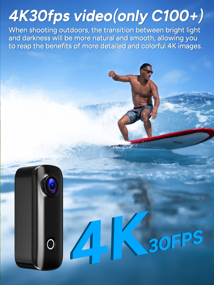 SJCAM C100 Or C100Plus Action Camera 4K 30M Waterproof WiFi Mini Action Camera Portable Active HDR Video Sports DV