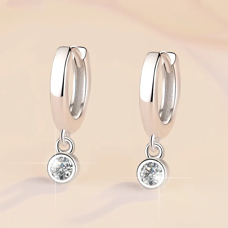 

Little Bubble Minimalist Earrings Women's 0.1CT Moissanite PT950 Platinum -moissanite accent, bubble shape, party eye-catcher