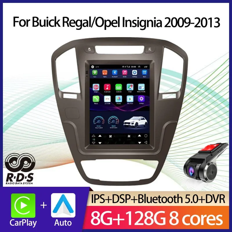 Para Buick Regal/Opel Insignia 2009-2013 Android Tesla estilo navegación GPS para coche Radio estéreo reproductor Multimedia con BT WiFi