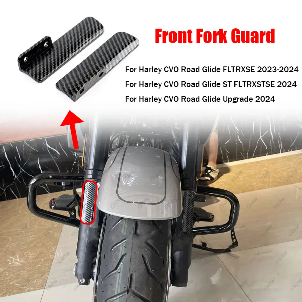 

Motorcycle New Style ABS Brand New Front Fork Guard Carbon Fiber Pattern Accessory For Harley CVO Road Glide FLTRXSE 2023-2024