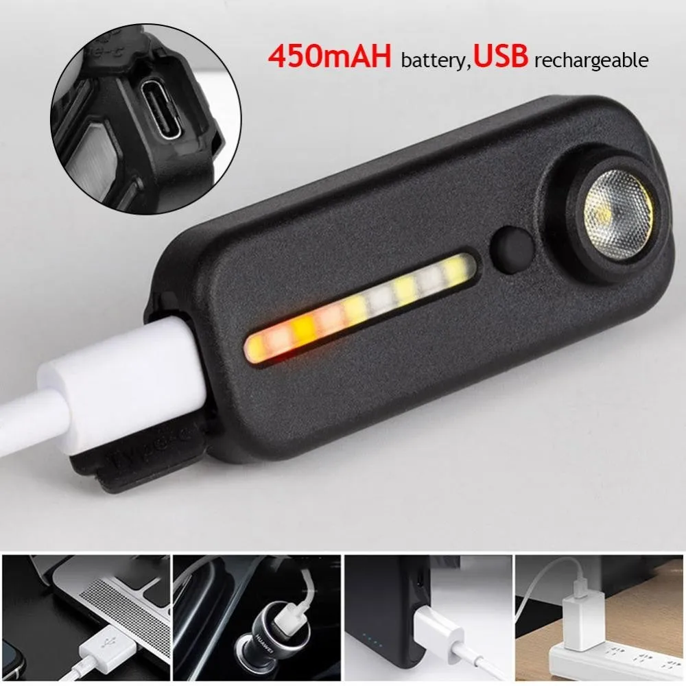 USB Rechargeable LED Red and Blue Shoulder  Light with Clip Flashlights Warning Safety Torch Bike Warn Lantern