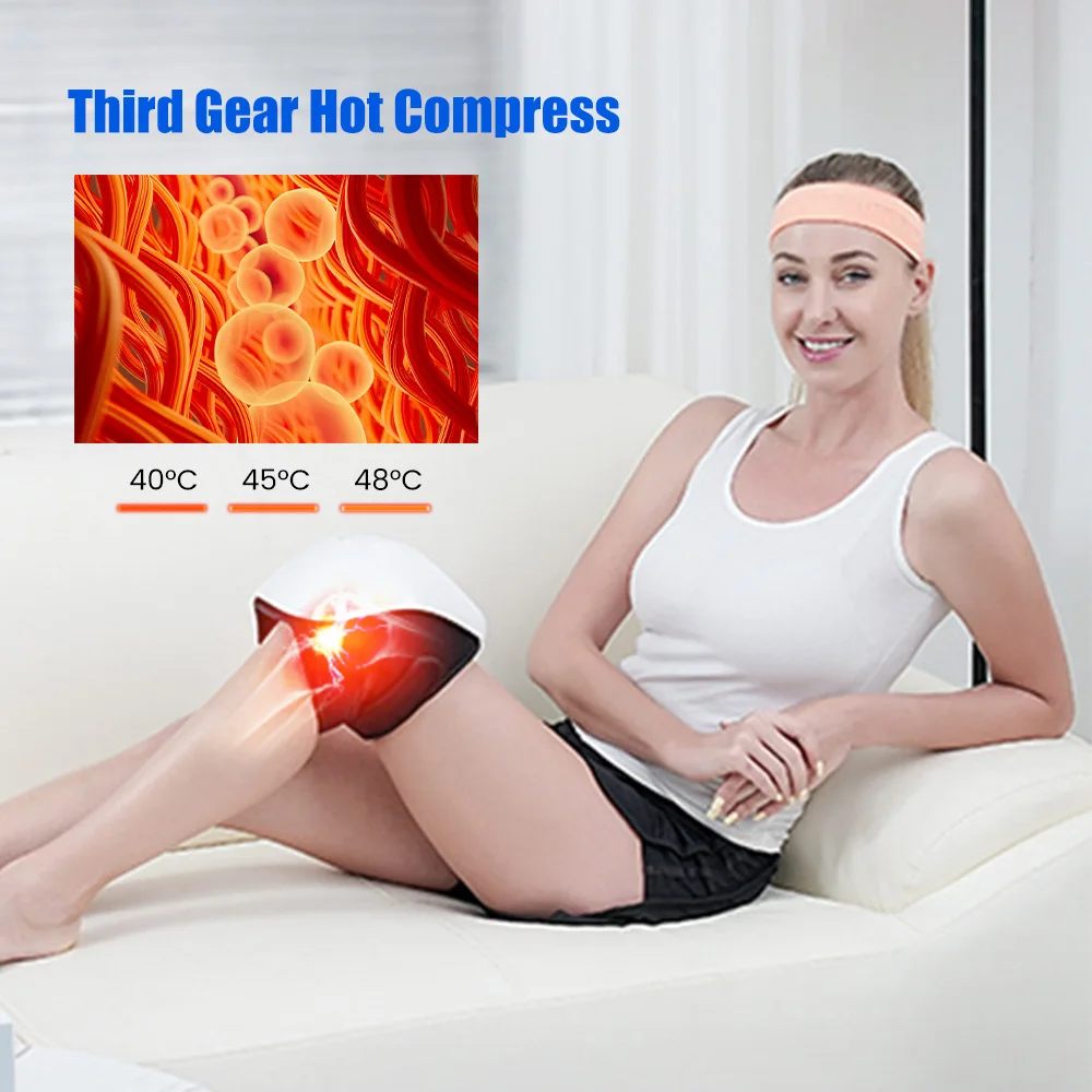 Air Pressure Knee Massager Infrared Heat Vibration Knee Pain Relief for Swelling Stiff Joints Stretched Ligament Muscle Injury