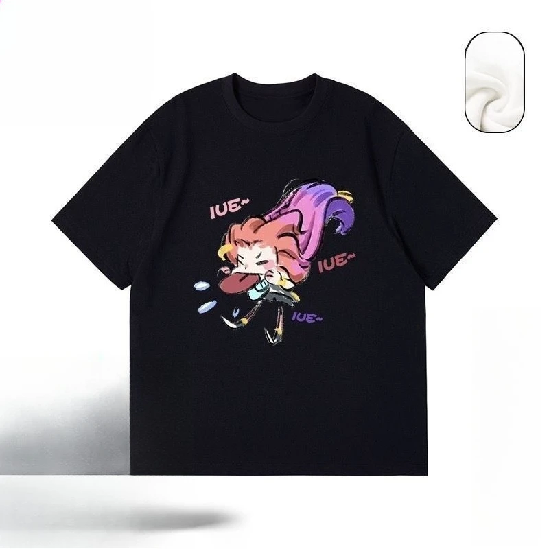 تي شيرت Alliance قصير الأكمام Guochao كاجوال مطبوع صيفي 2025 Tide Crew Neck ياباني
