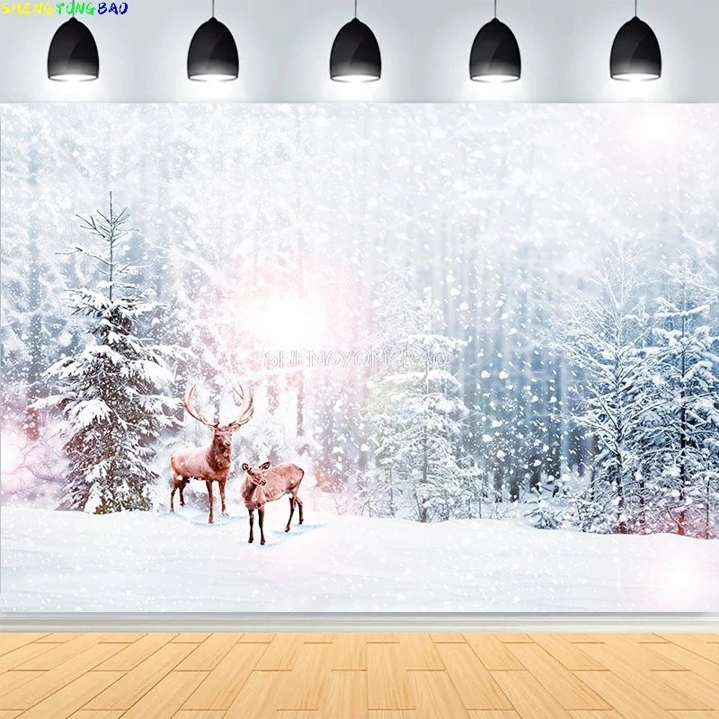 

Christmas Day Pine Tree Photography Backdrop Props Xmas Eve Family Party Living Room Decor Fireplace New Year Background CT12