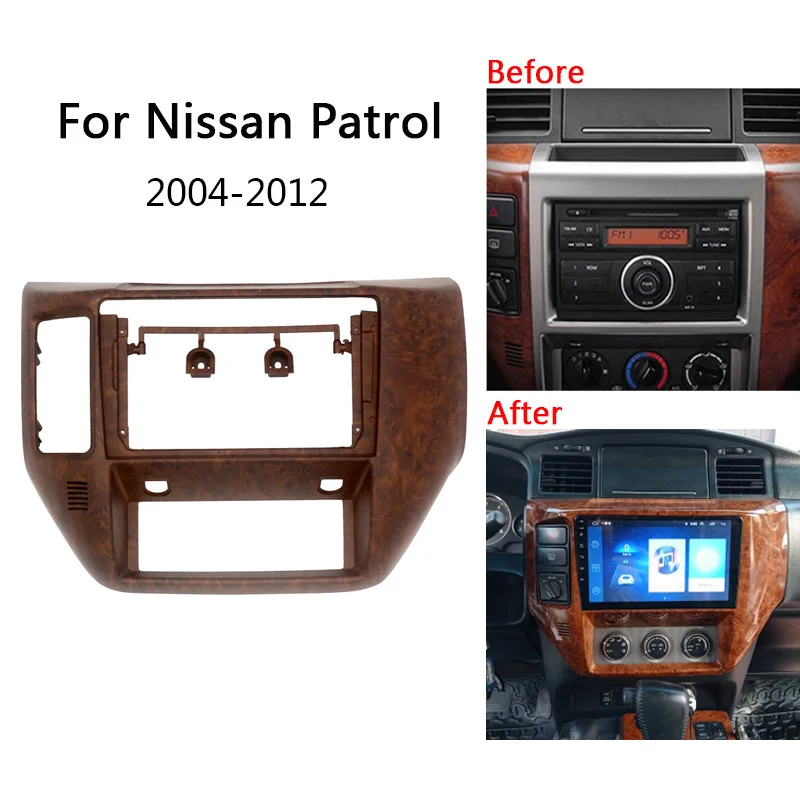 2 Din Android Head Unit Car Radio Frame Kit For Nissan Patrol V5 Y61 2004 - 2012 Auto Stereo Dash Fascia Trim Bezel Faceplate