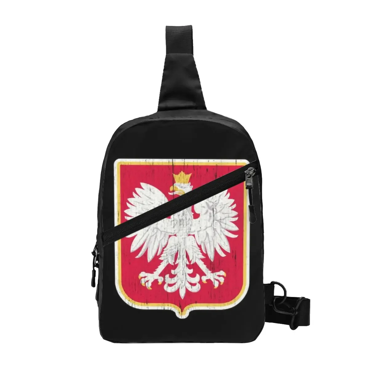 Polska Polish Coat Of Arms Eagle Sling Chest Bag Custom Poland Flag Shoulder Crossbody Backpack for Men Cycling Camping Daypack