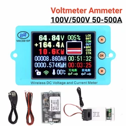 DC 500V 100A 200A 500A Misuratore di tensione wireless Voltmetro Amperometro Batteria solare Ricarica Coulometro Capacità Rilevatore di potenza Tester