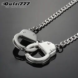 Handcuffs Necklace Women Stainless Steel Pendants Necklaces Chains Jewelry Gifts for Woman Accessories Hip Hop