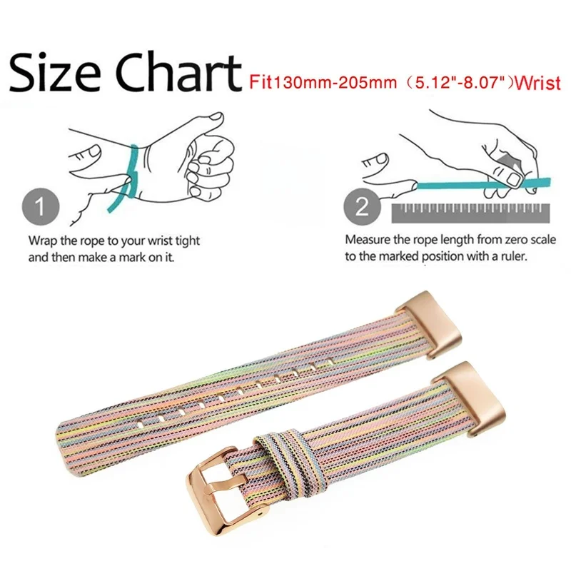 Carga 5 pulseira macio colorido tecido lona rapidamente seco feminino banda cinta com ouro adaptador de liberação rápida para fitbit carga 5