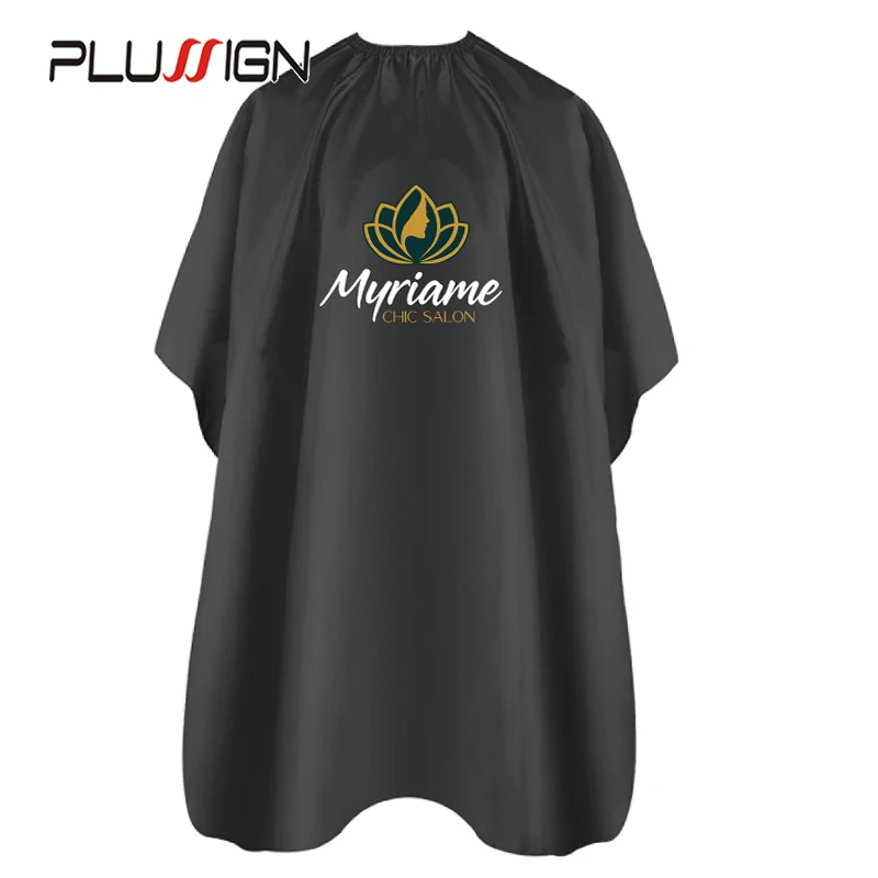 10Pcs Plussign Make Your Own Logo Haircut Cape Gown Cloth Top Quality Hairdressing Cape Black Hair Styling Cape For Haircut