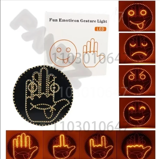 

Car Finger Expression Light Remote Control Led Lighting Gesture Light Road Rage Middle Finger Gesture Palm Light Accessories