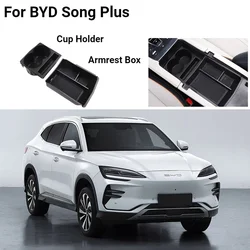 Per BYD Song Plus DMi EV Car Center Console Storage Box bracciolo Box portabicchieri vassoio portaoggetti accessori interni auto