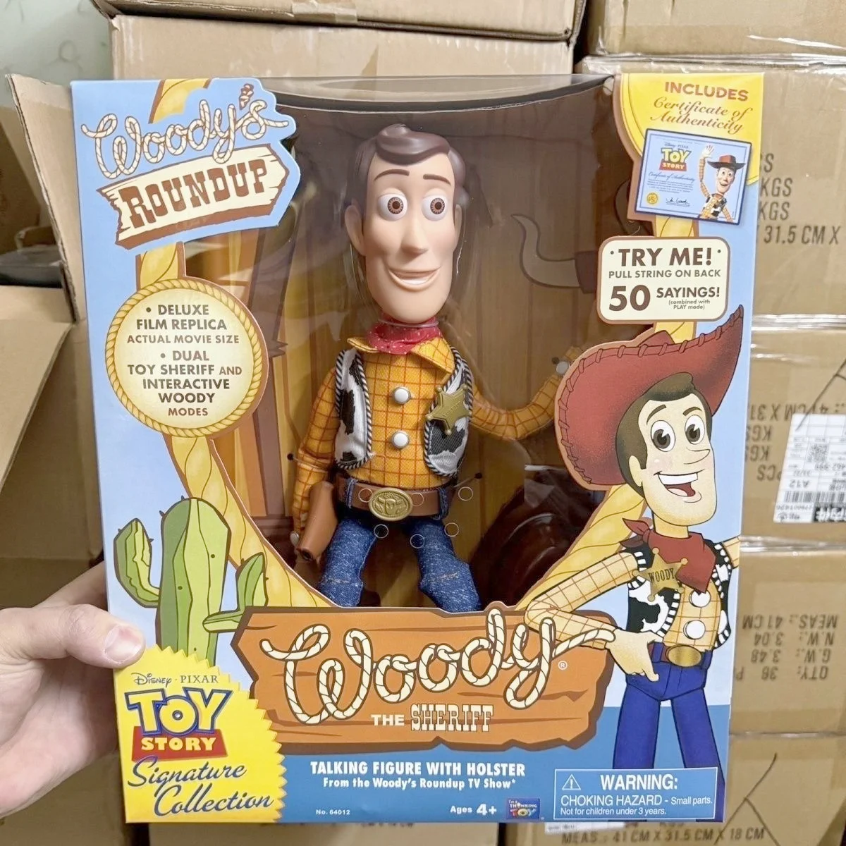 Figurines d'action Disney Pixar Toy Story Woody, 40cm, film anglais, personnage sonore, poupée en tissu, Cowboy, cadeau d'anniversaire pour enfants