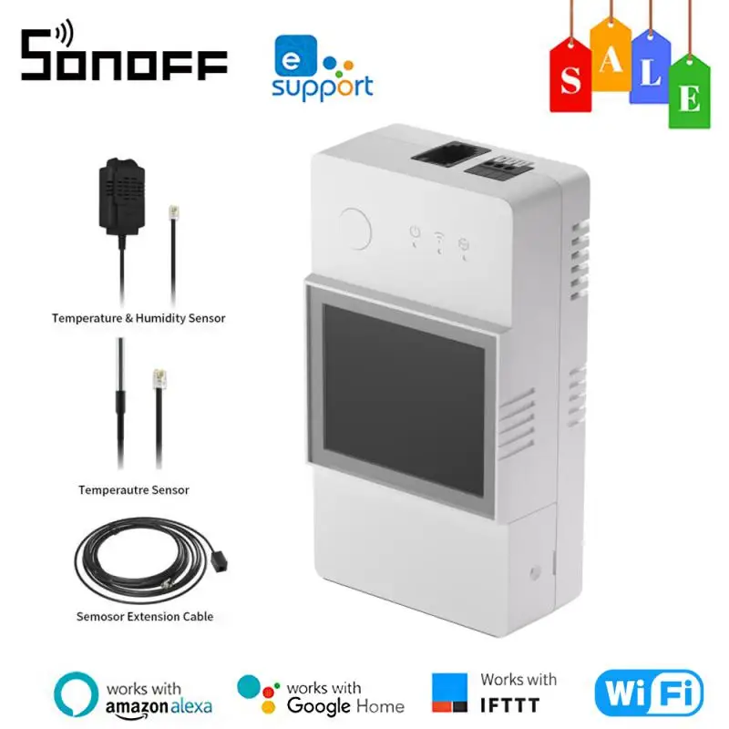 SONOFF TH Elite/TH Origin WiFi Smart Switch 16A/20A Temperature Humidity Monitoring Switch Work with eWelink,Alexa Google Home