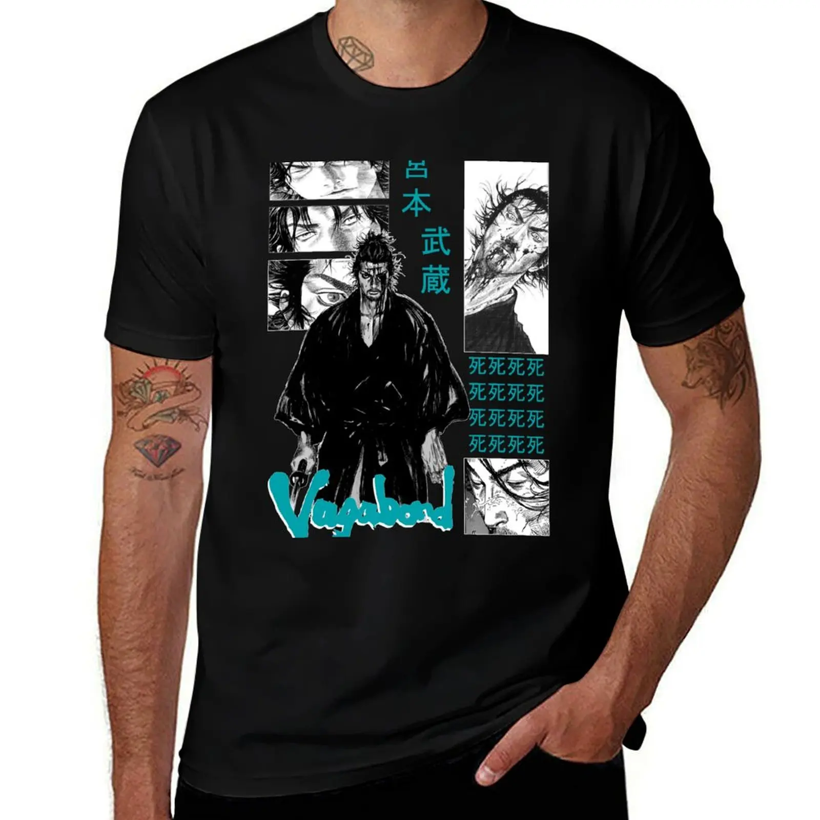 Miyamoto Musashi Vagabond T-Shirt Casual Breathable Short Sleeve Top T-Shirt