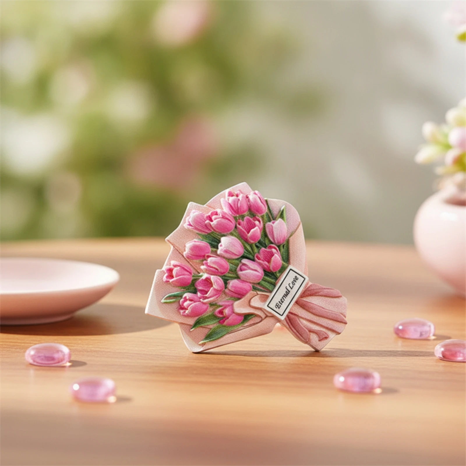 Bouquet Holder Vivid Floral Holder Flower Fridge Fasteners Elegant Flower Fasteners Cute for Attractive Board, Kitchen