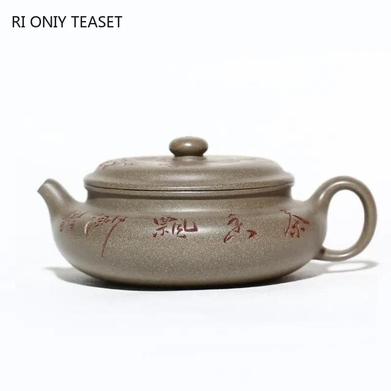

160ml Yixing Purple Clay Teapots Famous Handmade Tea Pot Raw Ore Grey Section Mud Kettle Chinese High-end Zisha Tea Set Teaware