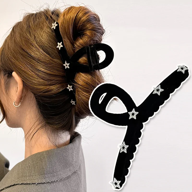 New Star Black Grab Clip Temperament Female Pan Hair Shark Clip Hair Headwear for Women Hair Accessories