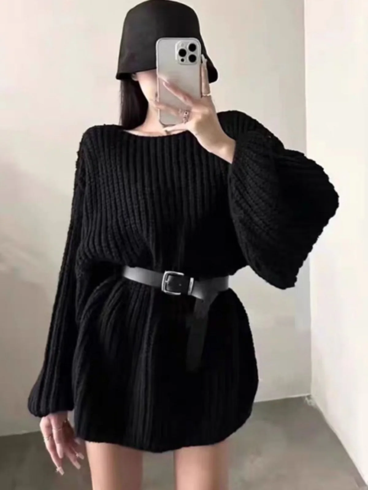 

Мягкий уютный вязаный свитер, женский длинный свек, утягивающий талию, завязанный на плечах, одно плечо, вязаный топ на весну.