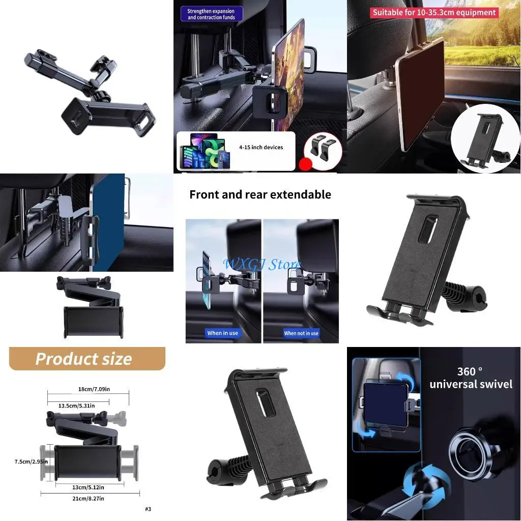

37JE Car Seats Tablet Stand Headrest Holder Rack, Enhances Backseat Media Experience