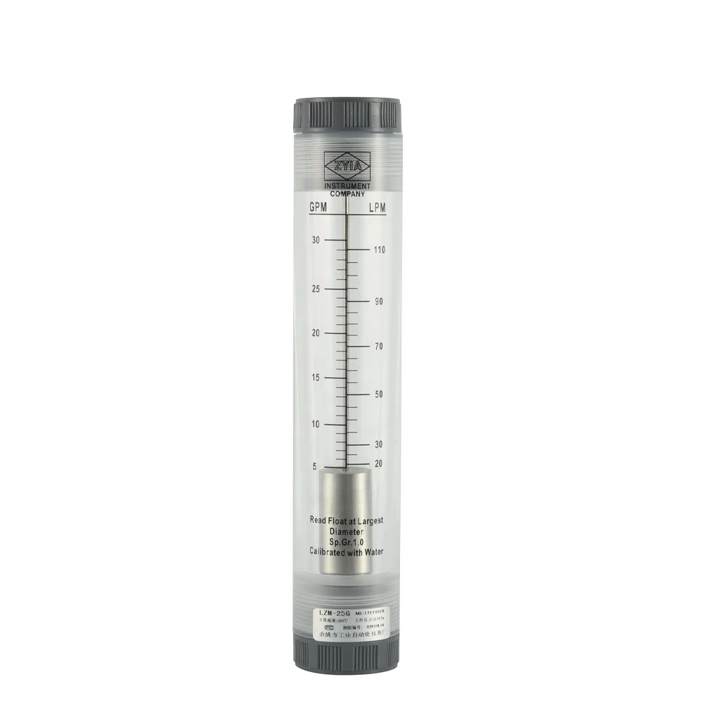 Plastic PVC variable area vertical air rotameter chemical glass ozone gas flow meter