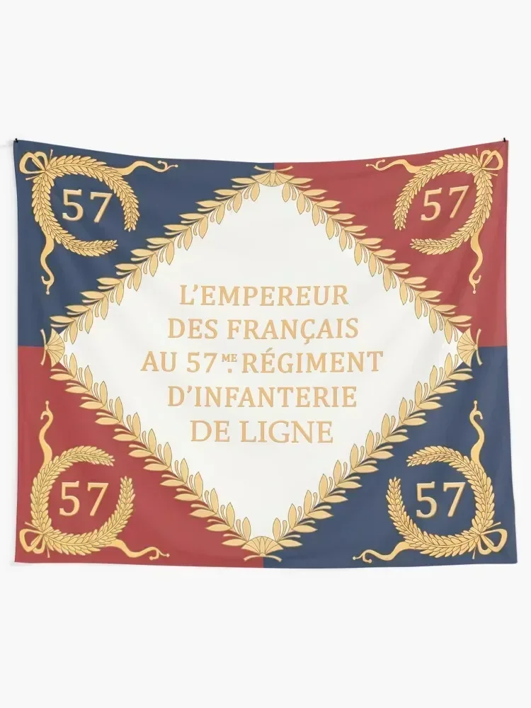 Napoleonic French drapeaux of the 57me D'infanterie de Ligne Tapestry Wall Hanging Wall Room Aesthetic Decor Tapestry