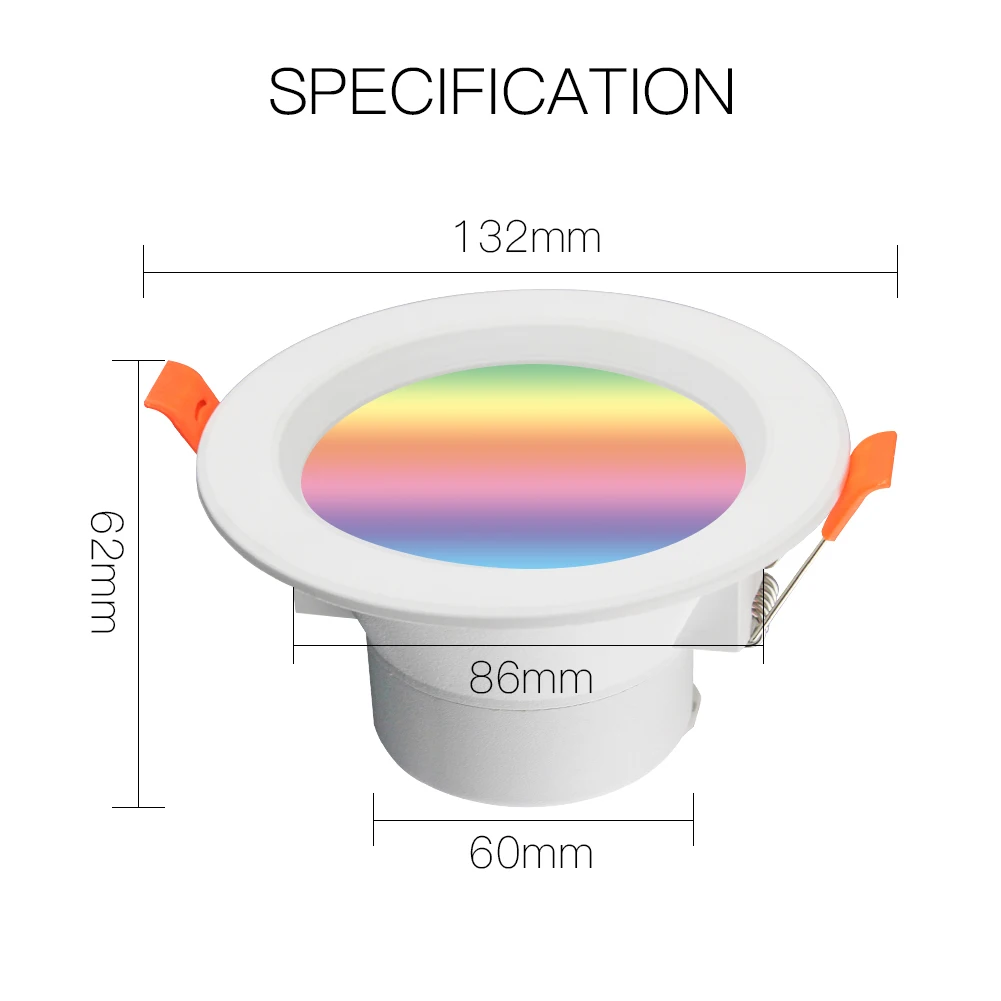 Moes-luz descendente LED inteligente con WiFi, punto redondo de atenuación, 7W, cambia de Color RGB, 2700K-6500K, luz cálida y fresca, Alexa y