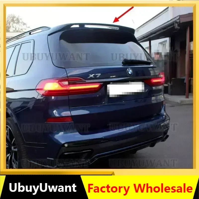 ABS Bright black Rear Roof Spoiler Wing For BMW X7 G07 2019 - 2021 Car Rear Trunk Window Roof Boot Lip Wing Spoiler