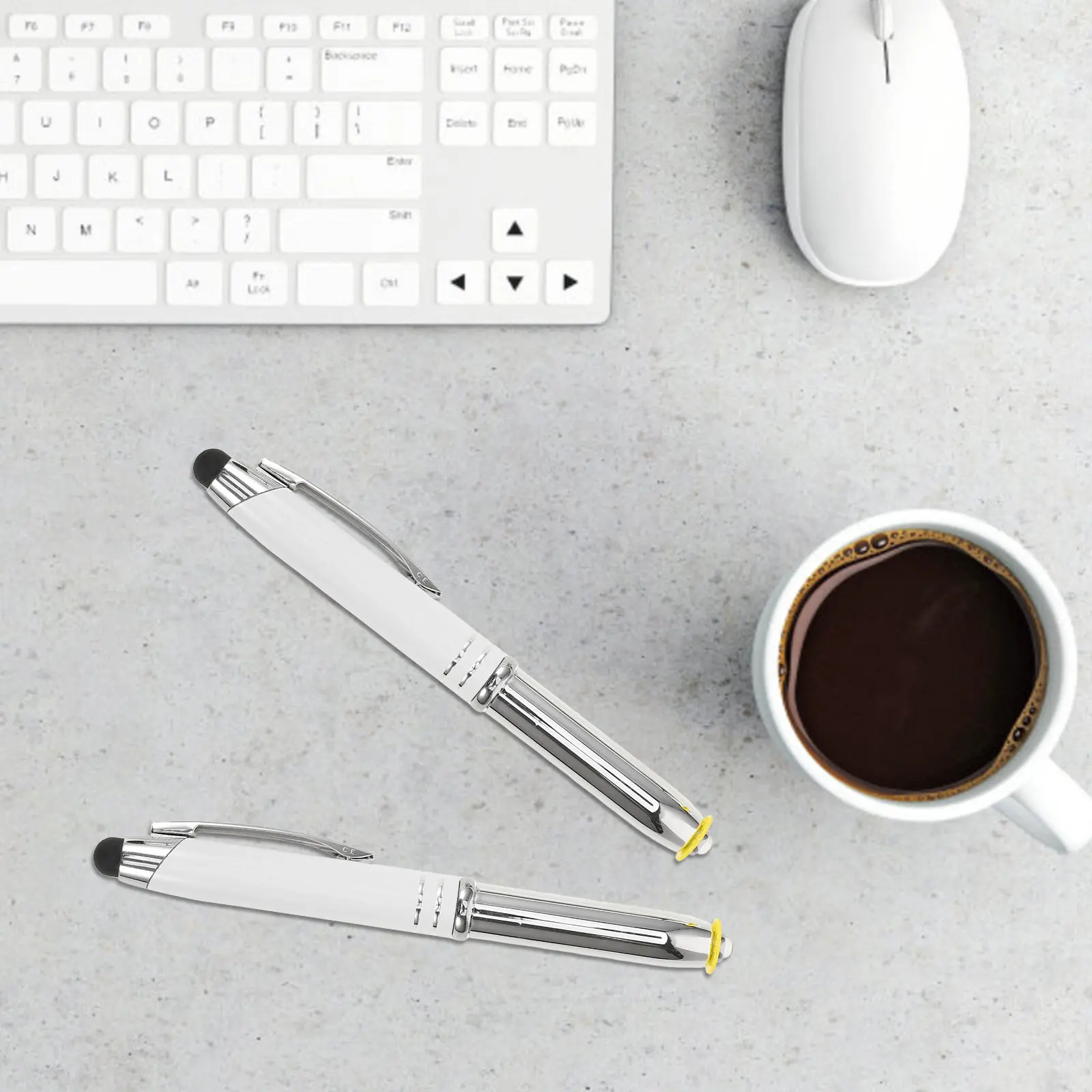 2Pcs Metal Capacitive Pens LED 3 in 1 Stylus Multifunctional Pen for Phones Tablets Lightweight Portable High Precision