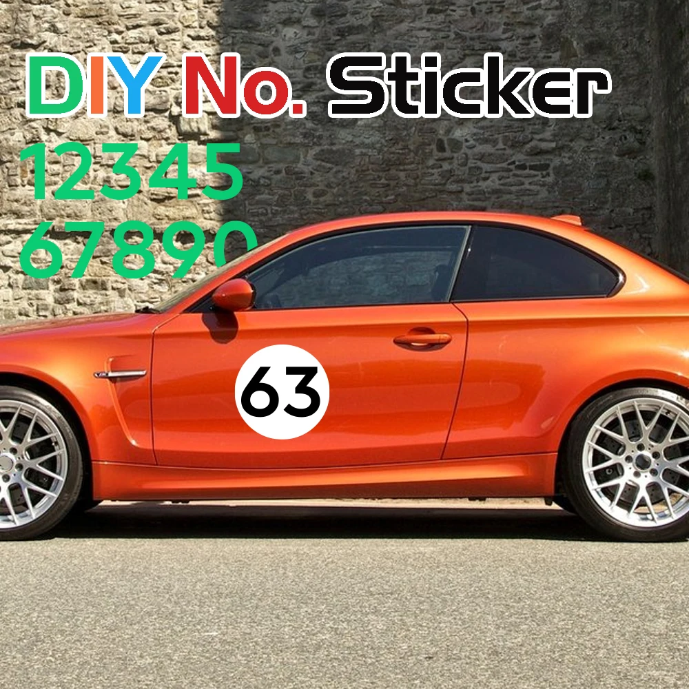 Car Custom DIY Number Sticker Vinyl Decor Decal Customized No. Decoration Auto Door Side Hood Tuning Accessories Wraps Cover