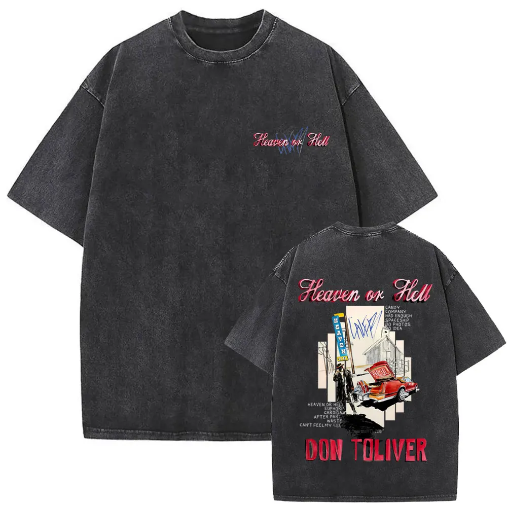 

Limited Rapper Don Toliver Hardstone Psycho Vintage Washed T-shirt Men Women Hip Hop Fashion Pop Music T Shirts Oversized Tshirt
