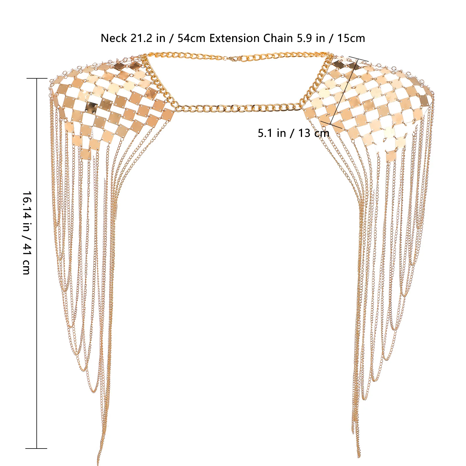أنيقة الذهبي شرابة الكتف قلادة الجسم سلسلة التبعي لا حجم الخصر المطلوبة أنيق سلسلة الكتف السفر
