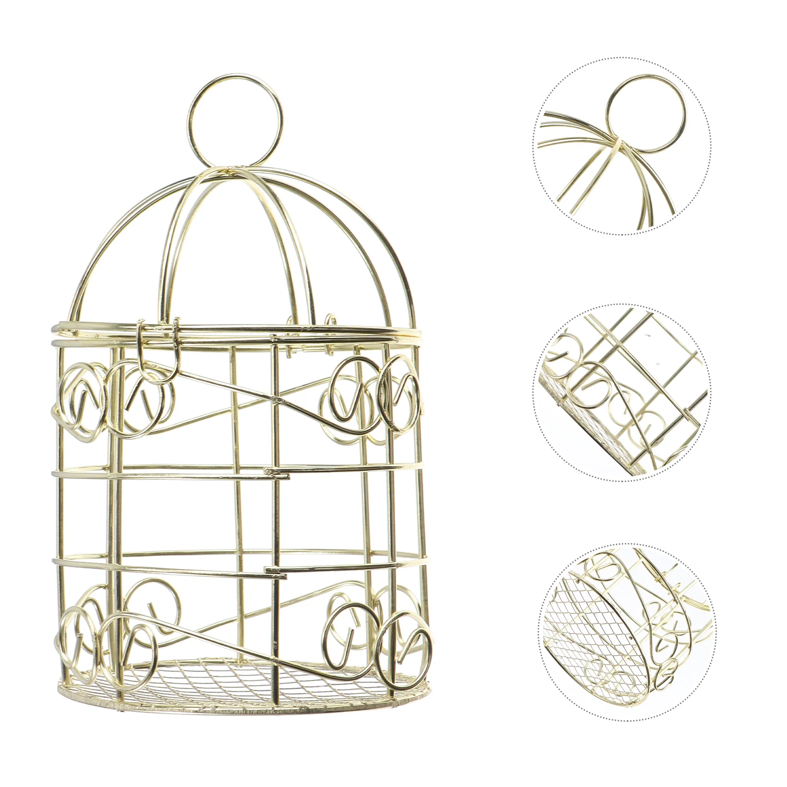 2 PCS Cage For Birds Cage Parrot Cage Decoration Feeder Cage Hanging Hollow Out Vintage Feeding Small Wrought Iron Indoor