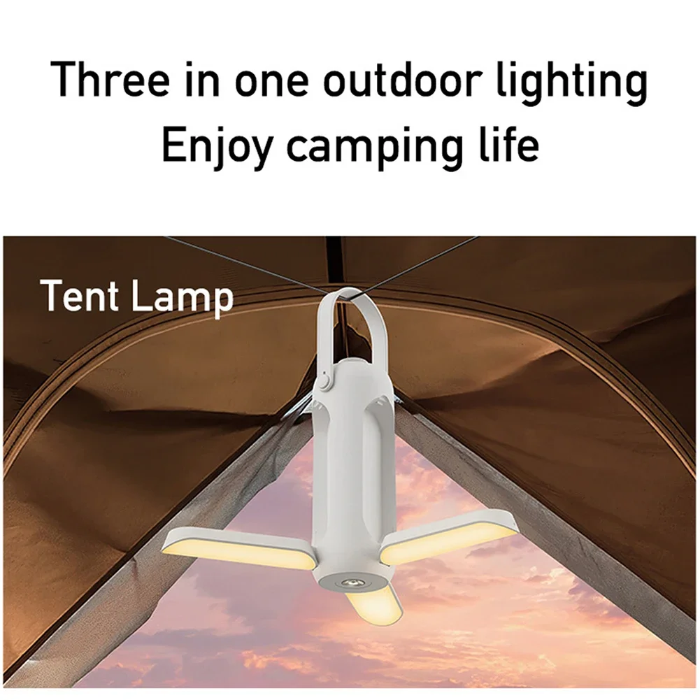 Portable LED Camping Lights Lâmpada recarregável USB ao ar livre Lâmpada de tenda dobrável Lanterna de emergência Luz de caminhada Luz de acampamento