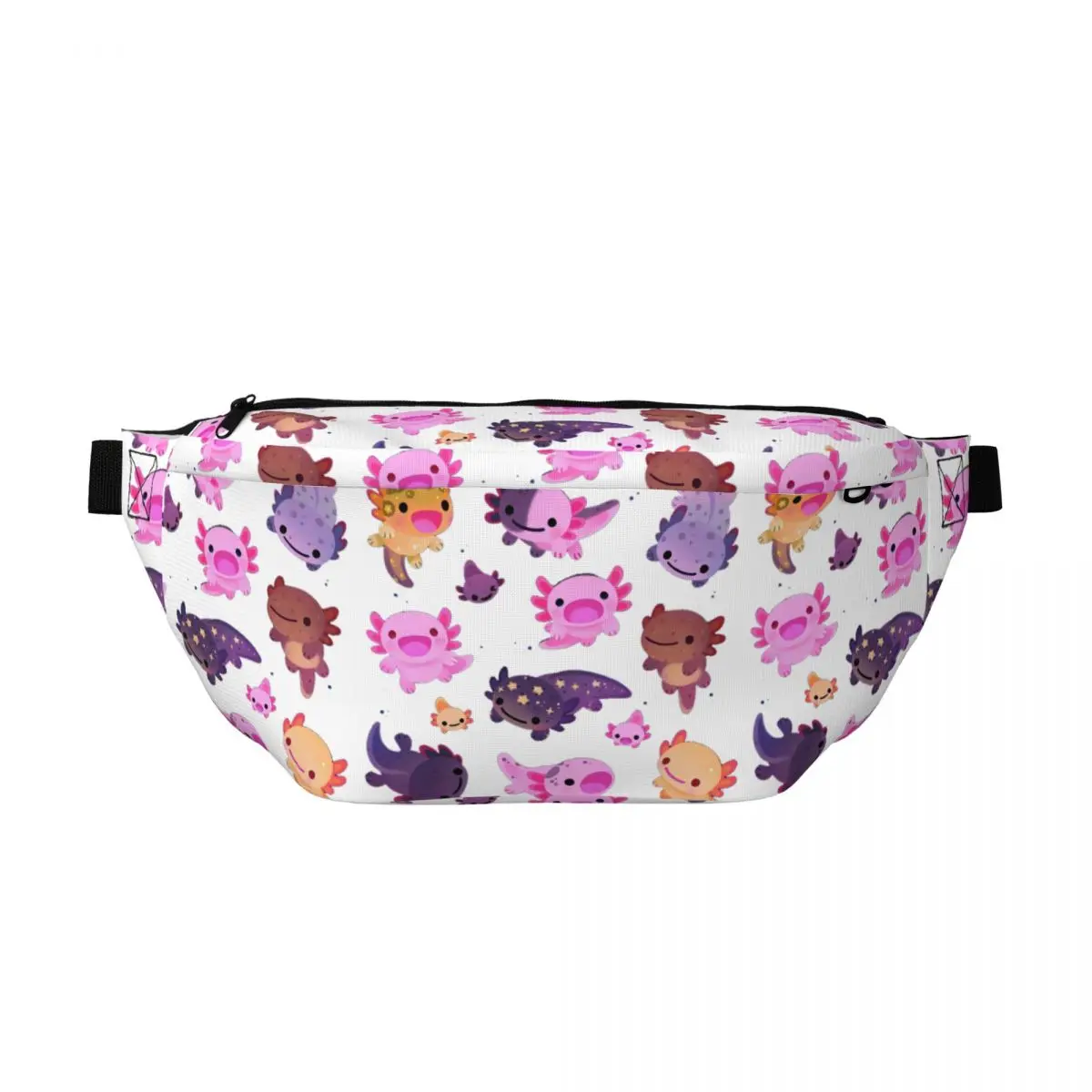 

Сумка-бананка через плечо Happy Axolotl для мужчин и женщин, регулируемая поясная сумка для путешествий, бега, хранения денег и телефона, нагрудная сумка