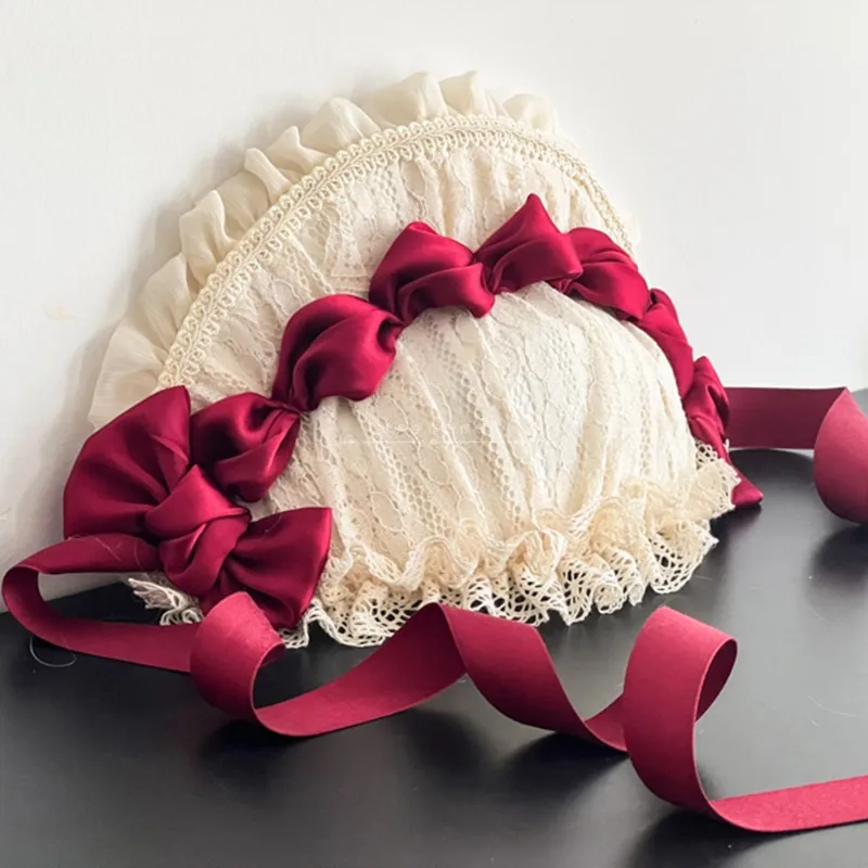 

Japanese Original Handmade Generated Color Lace Lolita Antique Flat Hat BNT Wave Knight Cute Harajuku Cap for Women