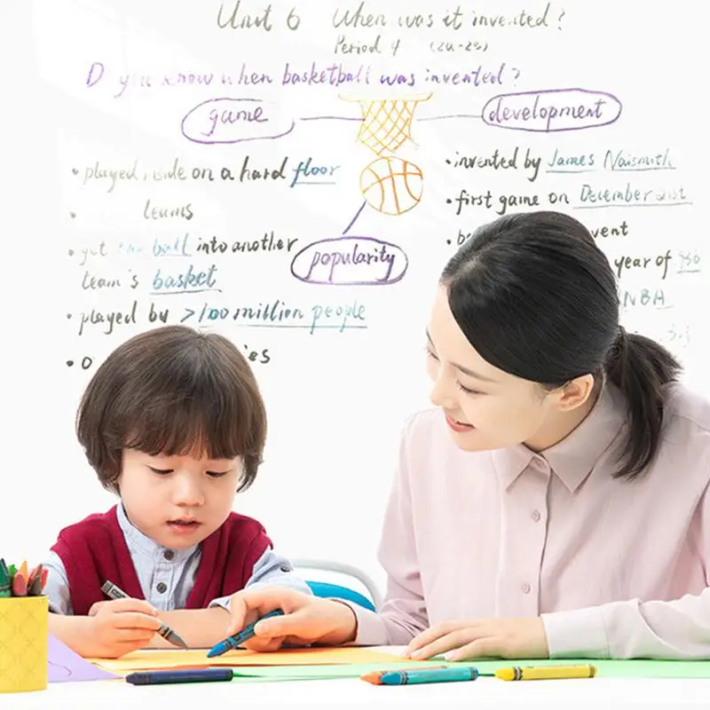 Electrostatic Whiteboard Wall Stickers Removable Children's Household Writing Board No Hurt The Wall Painting Drawing Board