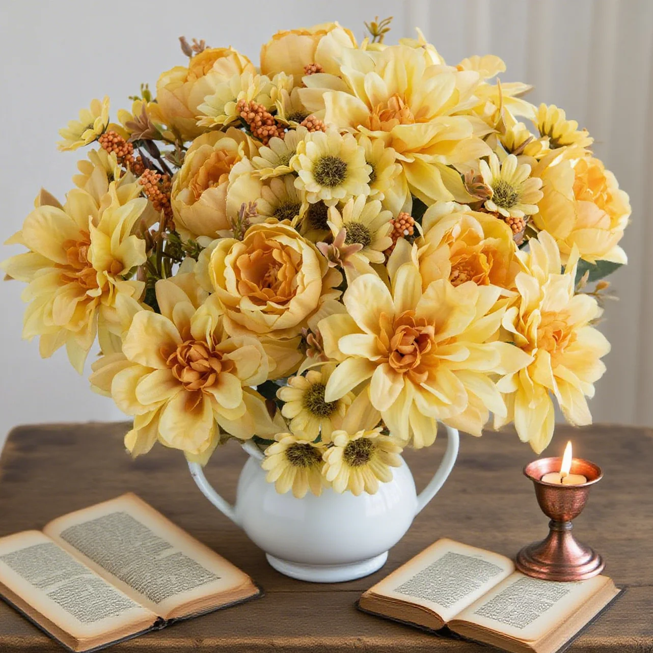 Künstliche Blumen Seiden-Dahlie Rose Gänseblümchen Valentinstag Heimdekoration Kranz Bonsai Tischdekoration Hochzeit Brautstrauß DIY Geschenke – Detail 4