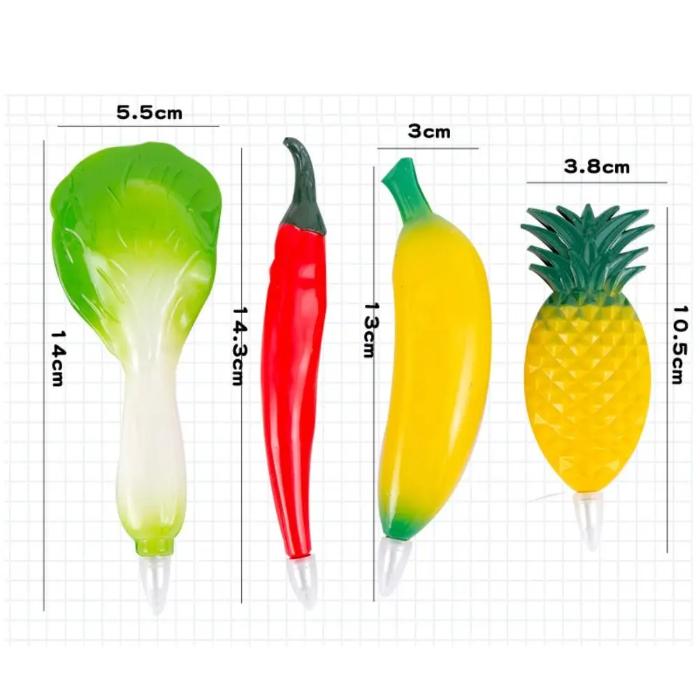 Cartoon Simulated Vegetable Fruit Ballpoint Pen 0.7mm Black Ink Quick Drying Neutral Pen Magnetic Writing Tools Student