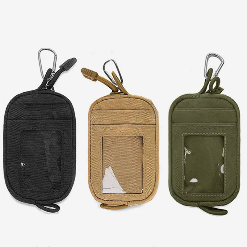 Tactical Waterproof Card Pack Outdoor EDC Pouch Key Purse Wallet Travel Kit Coin Purse With Card Slots Pack Zipper Waist Bag