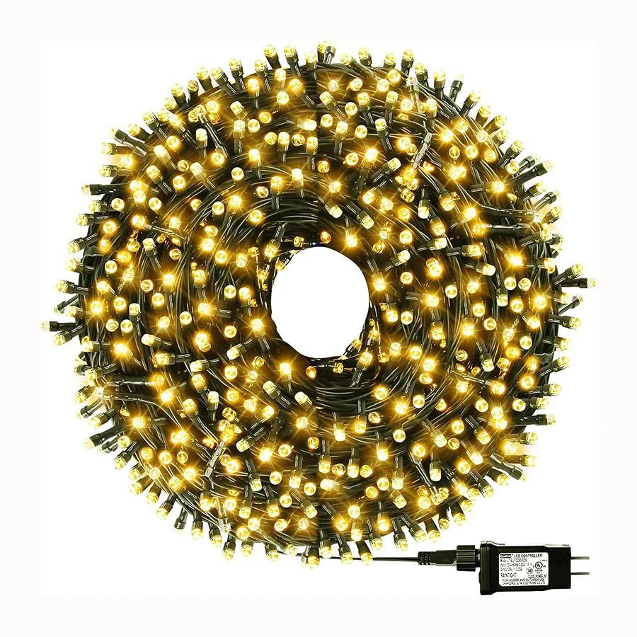 Imagem -01 - Outdoor Led Natal String Light Guirlanda de Fio Verde Plug-in Fairy Light Árvore de Natal Decoração de Casamento 10m 50m 100m outdoor led natal string light guirlanda de fio verde plug in fairy light arvore de natal decoracao de casamento 10m 50m 100m 01