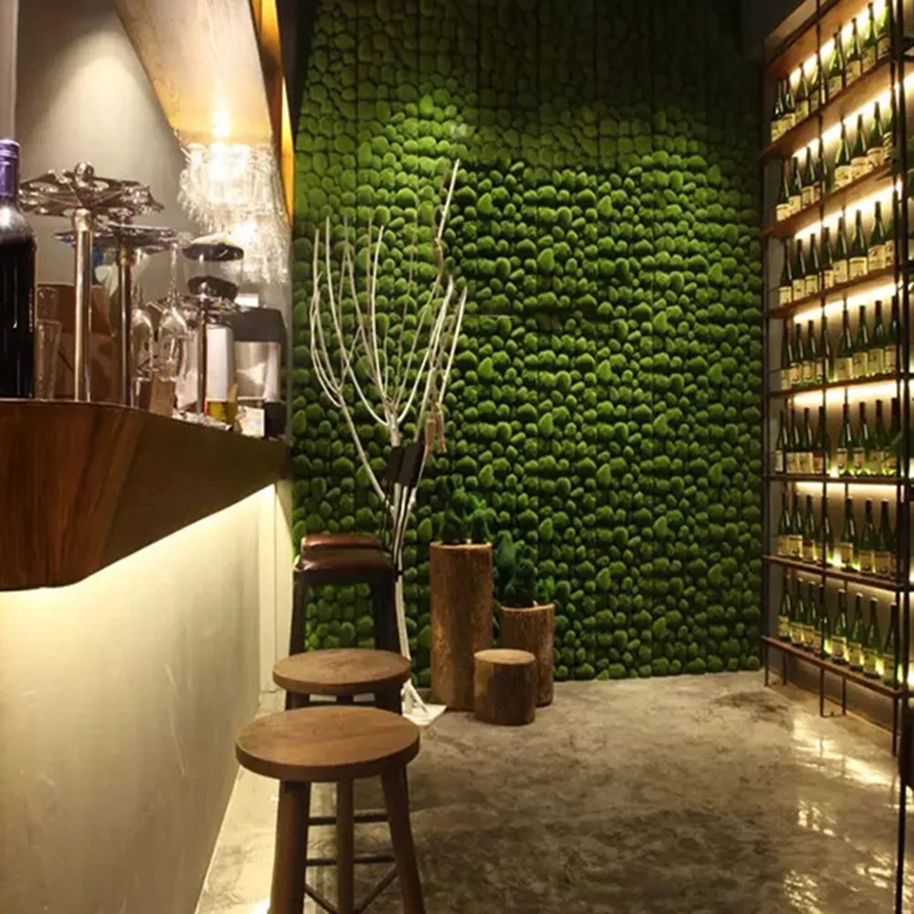 1pc 30cm*30cm Simulated Moss Foam Board Simulated Moss Foam Board Flocking Fake Moss Stone Plant Background Wall Home Décor