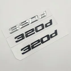 3D ABS Chrome Matt Black Logo 320d Emblem Letters Car Trunk Sticker 320d Accessories